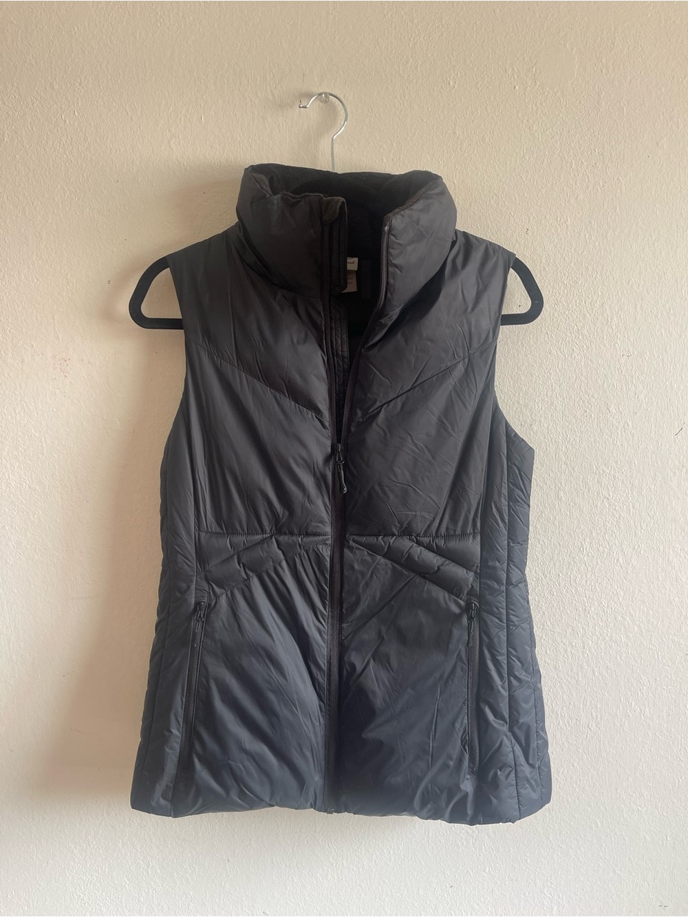 Champion Black Quilted Puffer Vest with High Collar